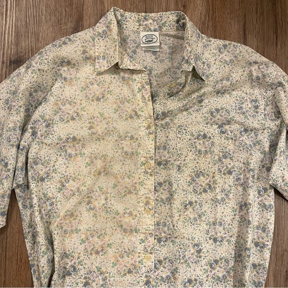 Vintage Laura Ashley Button Up Blouse Women’s Sz 10 Floral Cottagecore Cotton - Picture 2 of 9